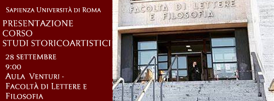 Presentazione del CdL in STUDI STORICO-ARTISTICI Presentazione del CdL in STUDI STORICO-ARTISTICI